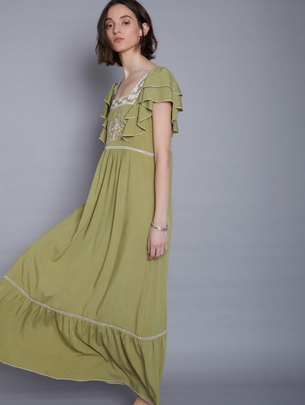 Meisie Embroidered Maxi Dress - Image 2