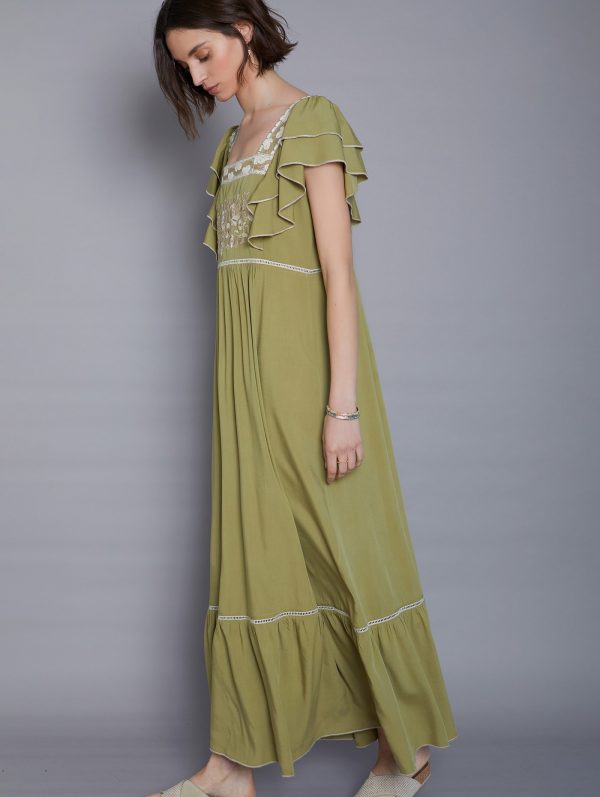 Meisie Embroidered Maxi Dress - Image 3