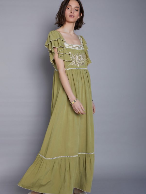 Meisie Embroidered Maxi Dress - Image 5