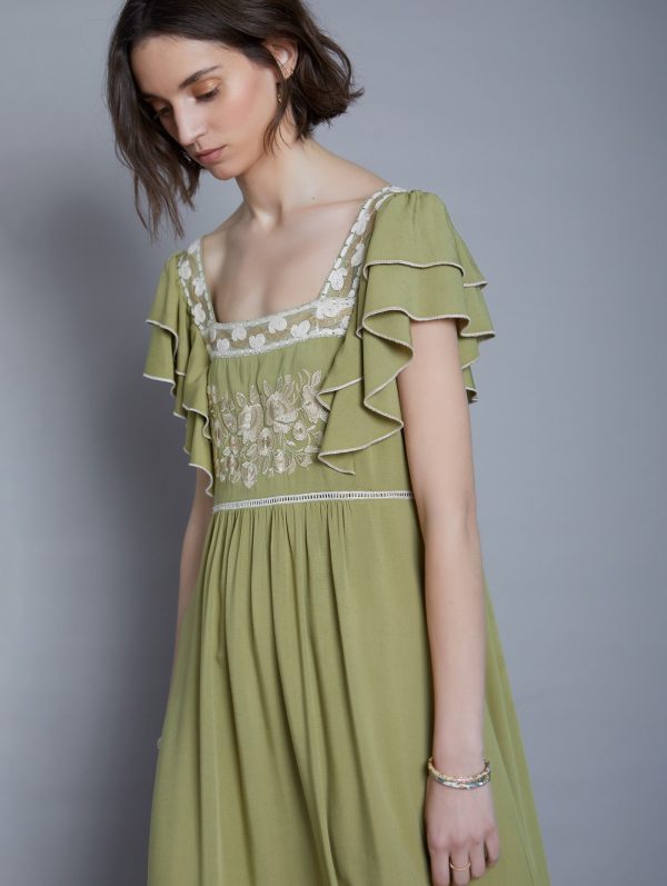 Meisie Embroidered Maxi Dress - Image 6