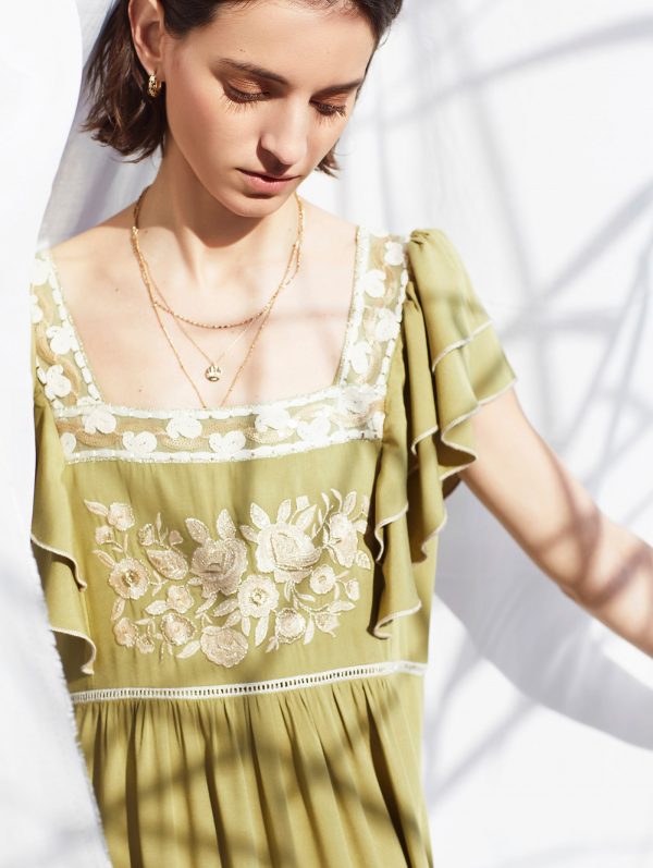 Meisie Embroidered Maxi Dress - Image 7