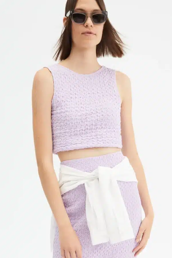 Compania Fantastica γυναικείo lilac stretch midi skirt - Image 4