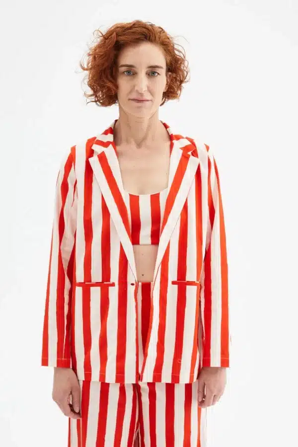 Compania Fantastica γυναικείo stripe print blazer - Image 4