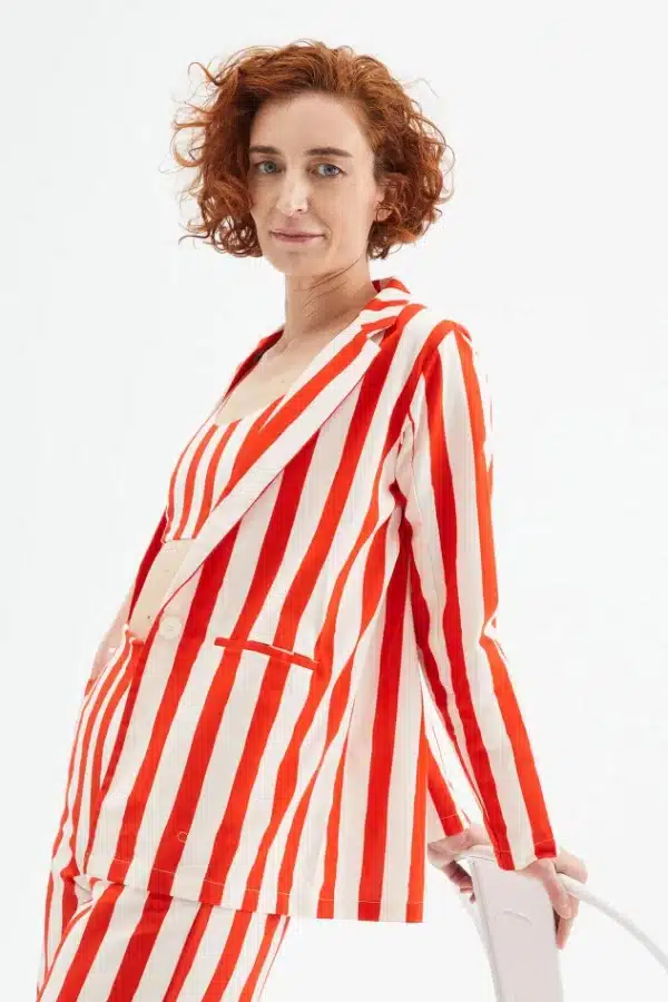 Compania Fantastica γυναικείo stripe print blazer